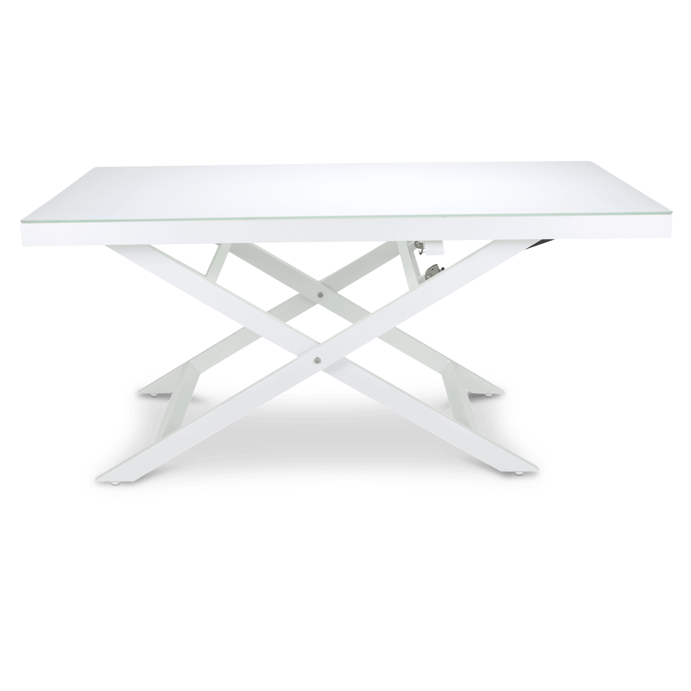 Mykonos Adjustable Coffee Table in Arctic White Aluminium Frame and Glass Top - The Furniture Shack
