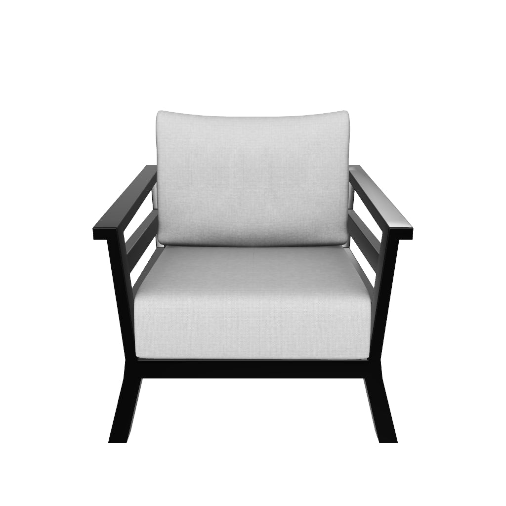 Aveiro Outdoor Armchair in Gunmetal Grey with Stone Olefin Cushion