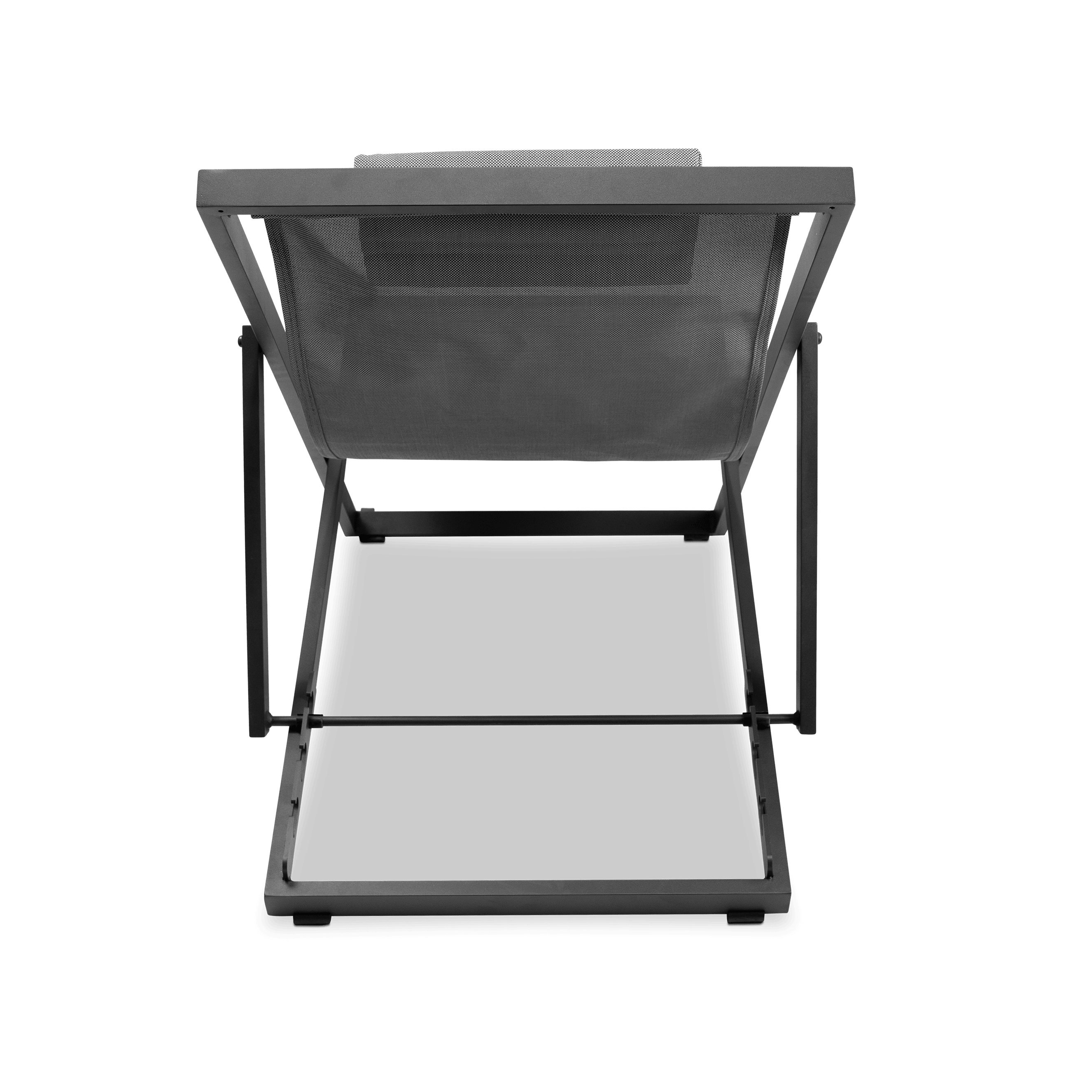 Chill Outdoor Deck Chair in Gunmetal Aluminium Frame and Charcoal Grey Textilene - The Furniture Shack