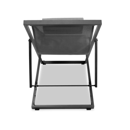 Chill Outdoor Deck Chair in Gunmetal Aluminium Frame and Charcoal Grey Textilene - The Furniture Shack