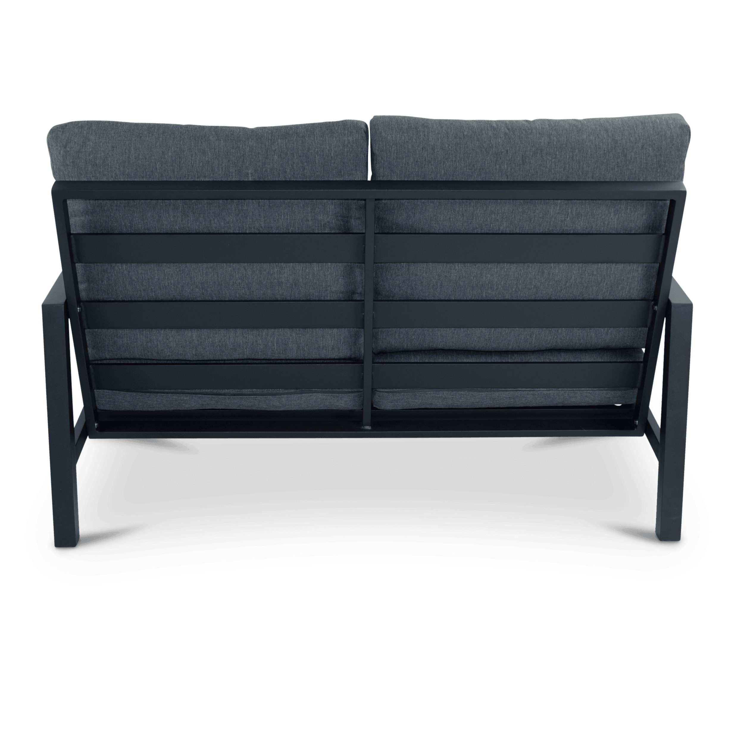 San Sebastian 2 Seater in Gunmetal Grey with Platinum Olefin Cushions - The Furniture Shack