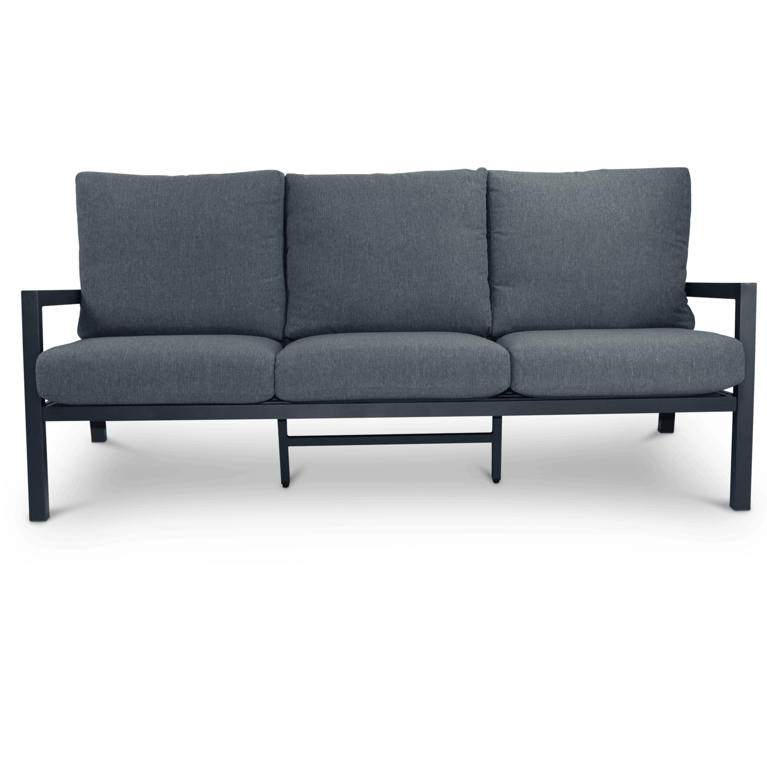 San Sebastian 3 Seater in Gunmetal with Platinum Olefin Cushions - The Furniture Shack