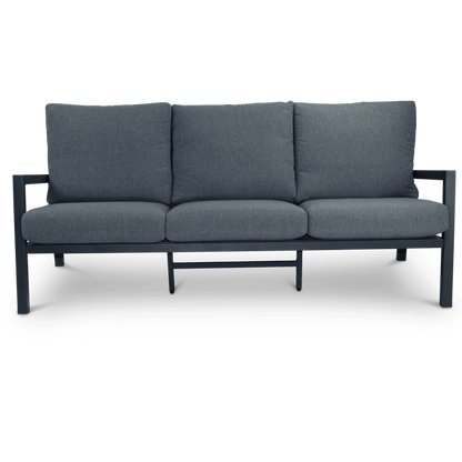 San Sebastian 3 Seater in Gunmetal with Platinum Olefin Cushions - The Furniture Shack