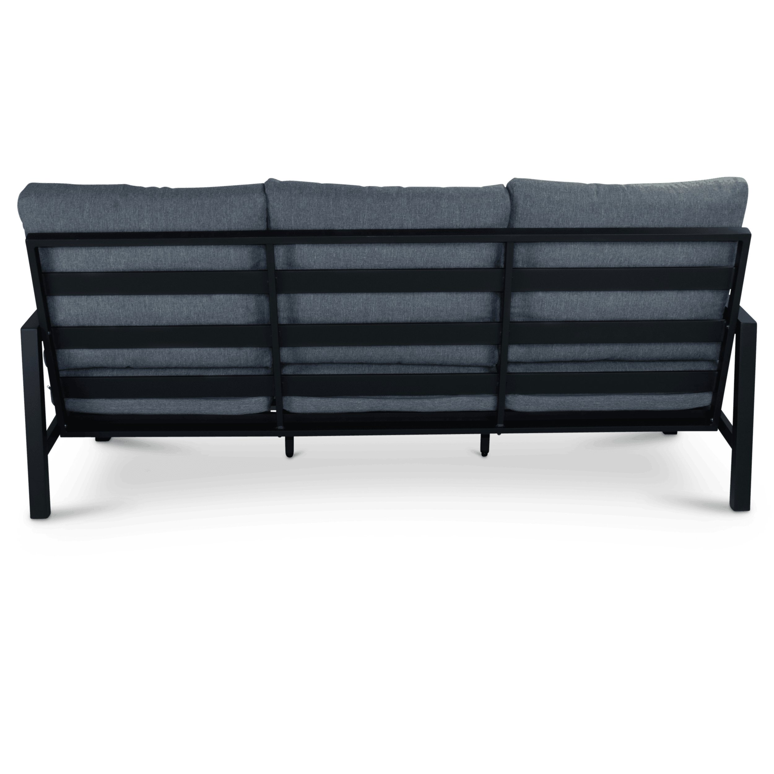 San Sebastian 3 Seater in Gunmetal with Platinum Olefin Cushions - The Furniture Shack