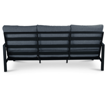 San Sebastian 3 Seater in Gunmetal with Platinum Olefin Cushions - The Furniture Shack