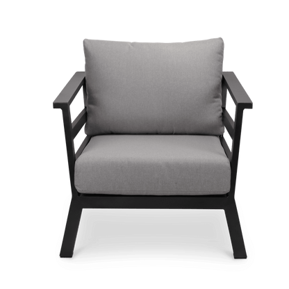 Aveiro Armchair in Gunmetal Grey with Stone Olefin Cushion - The Furniture Shack