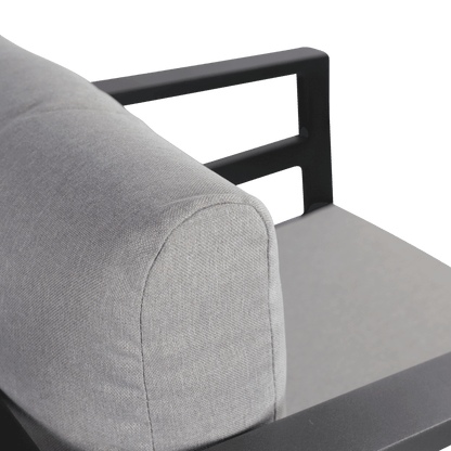 Aveiro Armchair in Gunmetal Grey with Stone Olefin Cushion - The Furniture Shack