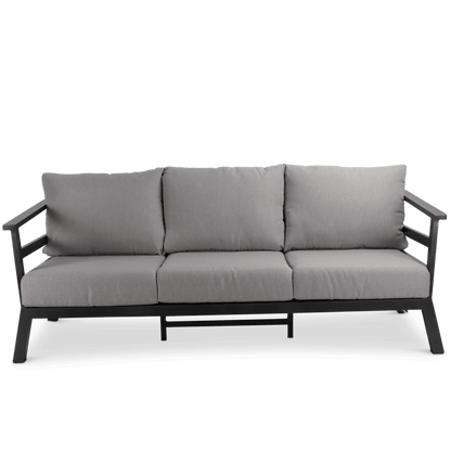 Aveiro 3 Seater in Gunmetal Grey with Stone Olefin Cushions - The Furniture Shack