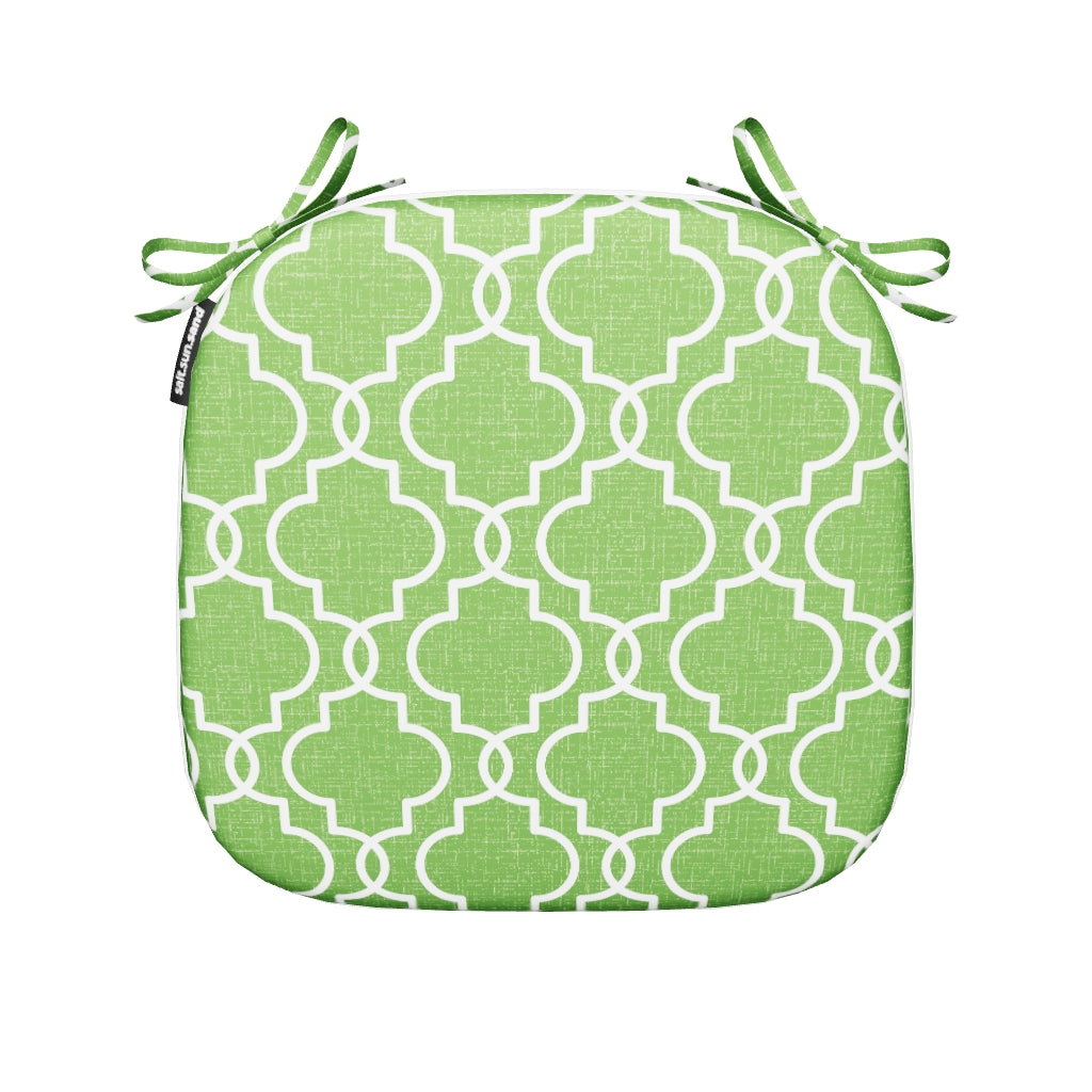 Tahiti Luscious Lime Rounded Chair Pad - 40x42x5cm