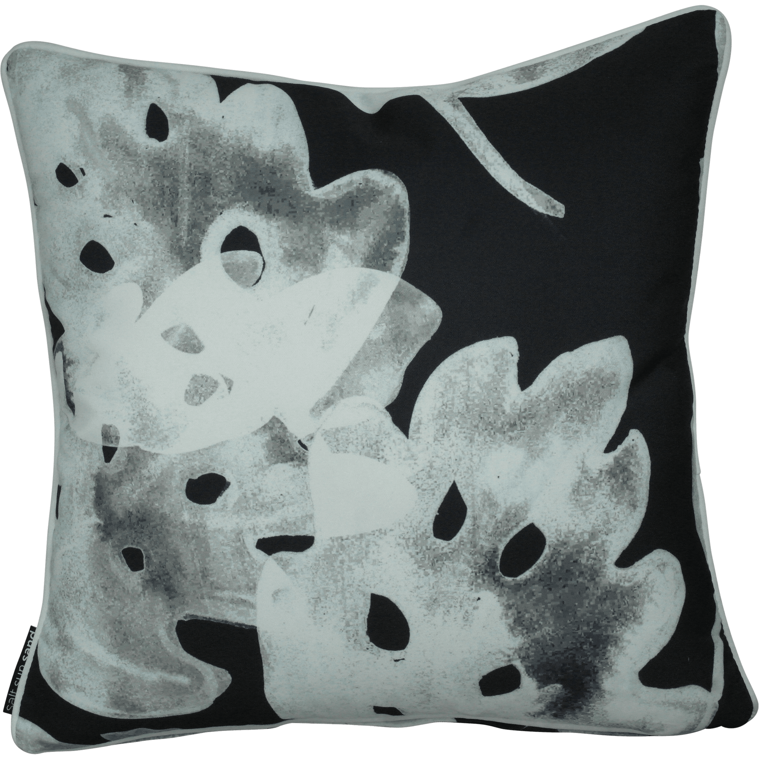 Bondi White On Black - 45 x 45 cm Piped Cushion - The Furniture Shack