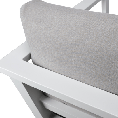 Aveiro Armchair in Arctic White with Stone Olefin Cushion - The Furniture Shack