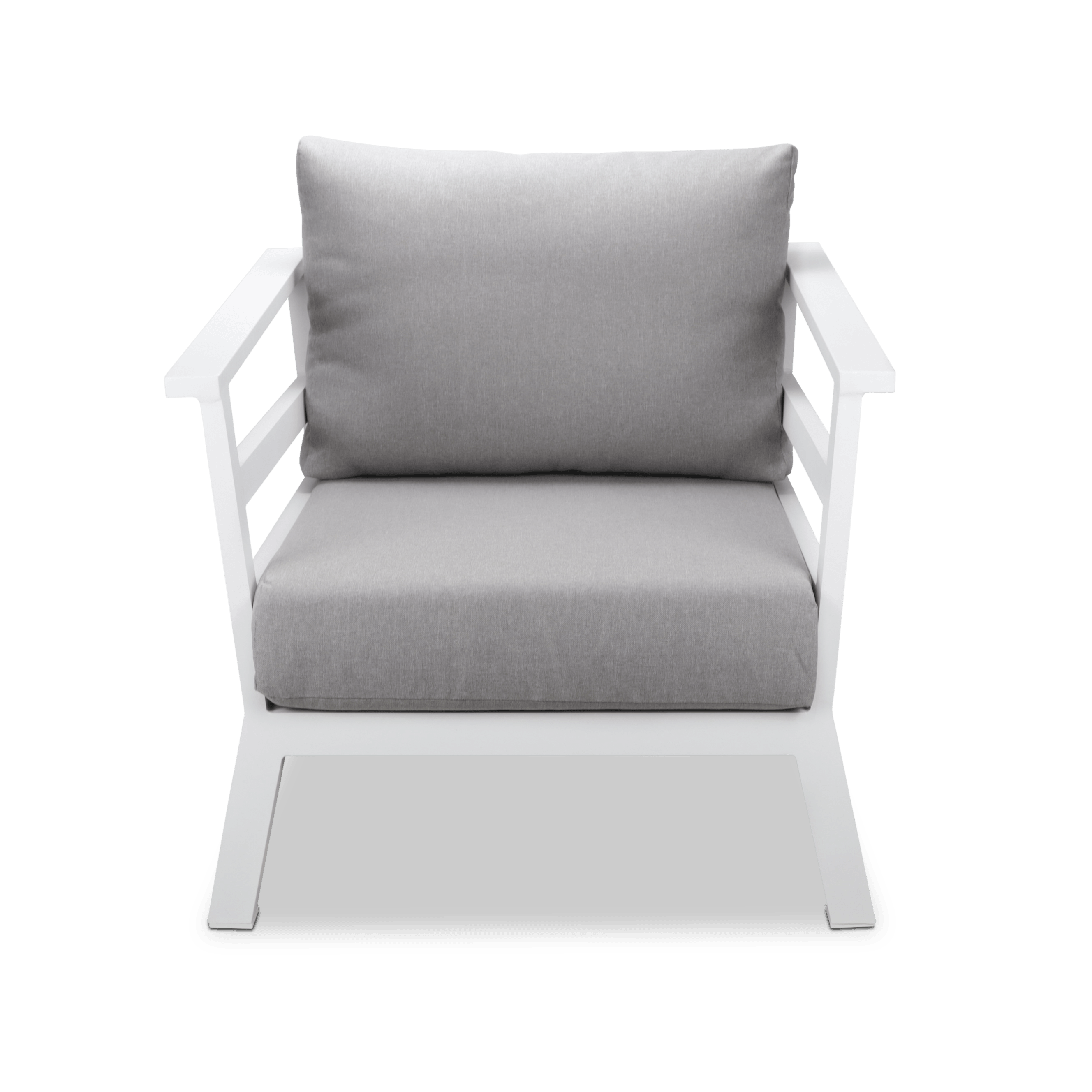 Aveiro Armchair in Arctic White with Stone Olefin Cushion - The Furniture Shack