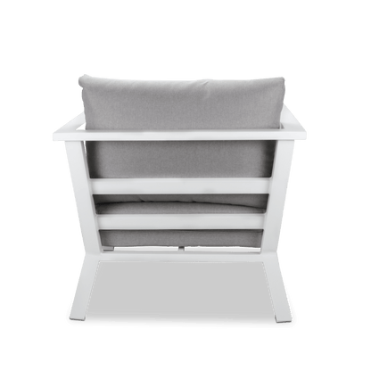 Aveiro Armchair in Arctic White with Stone Olefin Cushion - The Furniture Shack