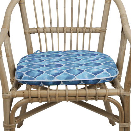 Tahiti Coastal Crush Rounded Chair Pad - 40x42x5cm - The Furniture Shack