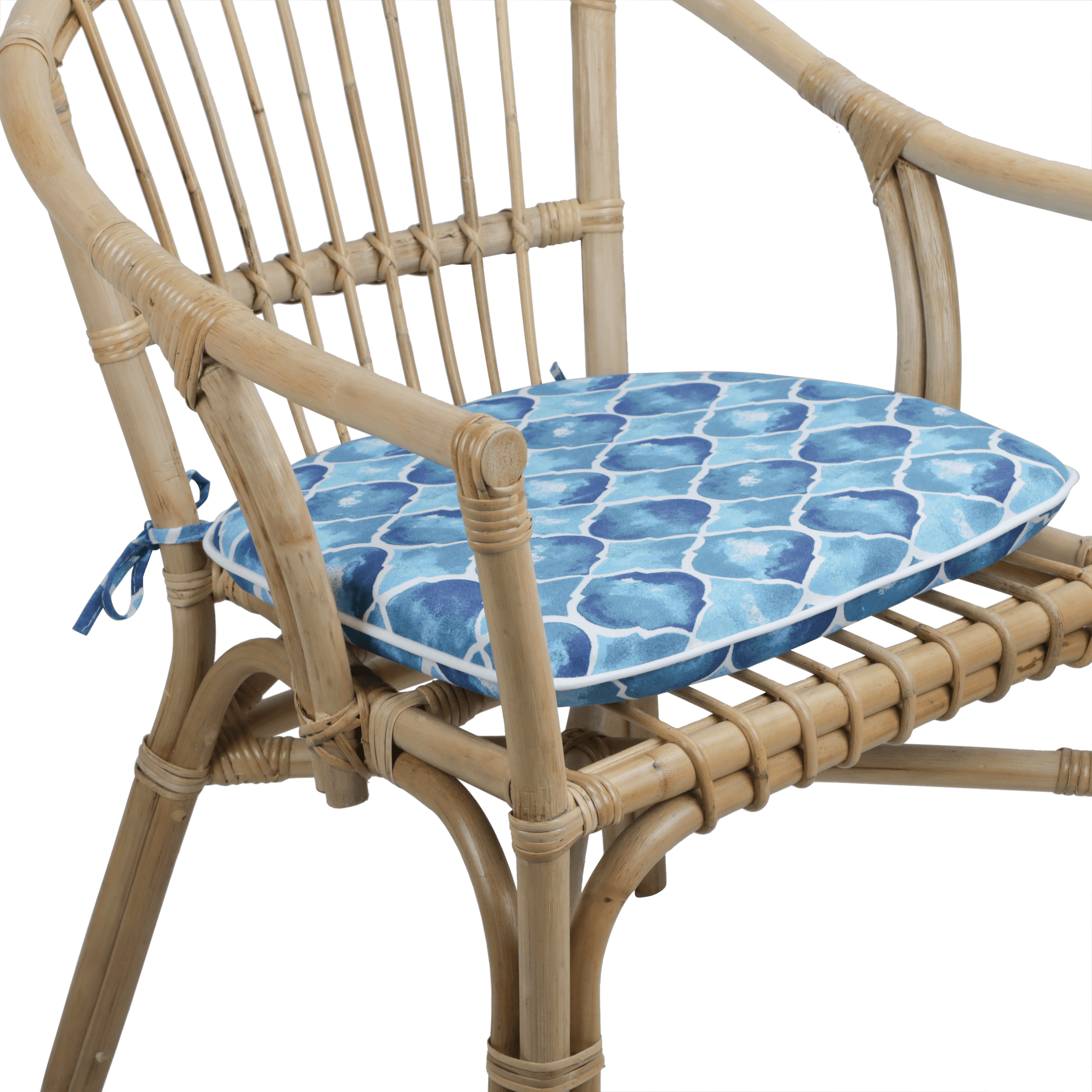 Tahiti Coastal Crush Rounded Chair Pad - 40x42x5cm - The Furniture Shack