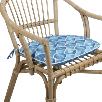 Tahiti Coastal Crush Rounded Chair Pad - 40x42x5cm - The Furniture Shack