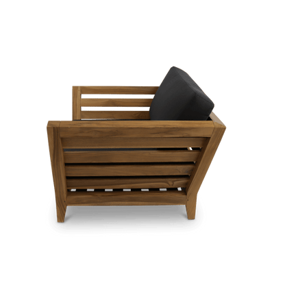 Daintree Armchair in Premium Natural Teak and Midnight Sunproof All Weather Fabric - The Furniture Shack