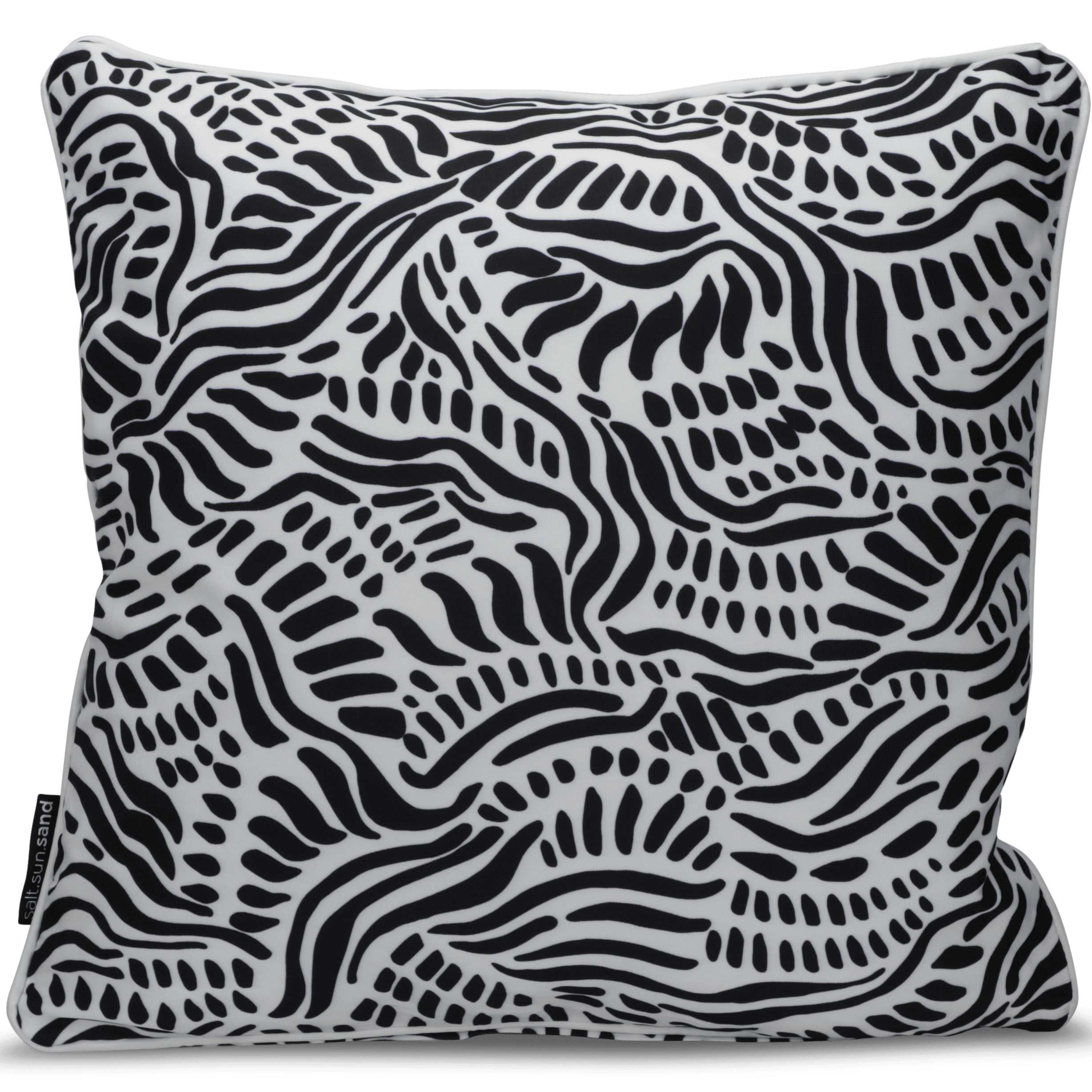 Bondi Seascape Black - 45 x 45 cm Piped Cushion - The Furniture Shack