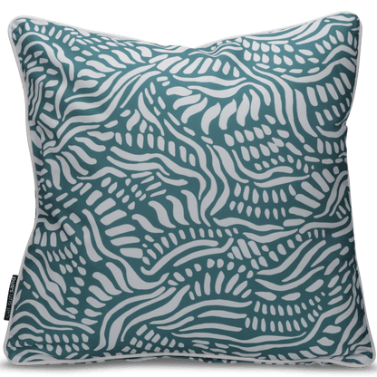 Bondi Seascape Teal - 45 x 45 cm Piped Cushion - The Furniture Shack